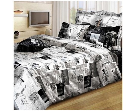 КПБ из сатина 2сп (2н. 70х70) Газета бел - Интернет магазин "Труд"