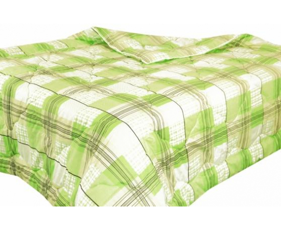 Одеяло из бамбукового волокна 2сп Клетка зеленая - Интернет магазин "Труд"