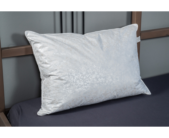 Подушка из натурал. пуха люкс 70х70 Серебро - Интернет магазин "Труд"