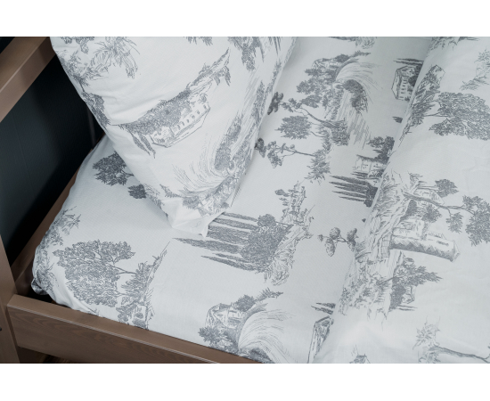 КПБ из поплина 2сп (2н. 70х70) Жуи серый, изображение 4 - Интернет магазин "Труд"