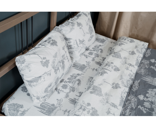 КПБ из поплина 2сп (2н. 50х70) Жуи серый, изображение 5 - Интернет магазин "Труд"