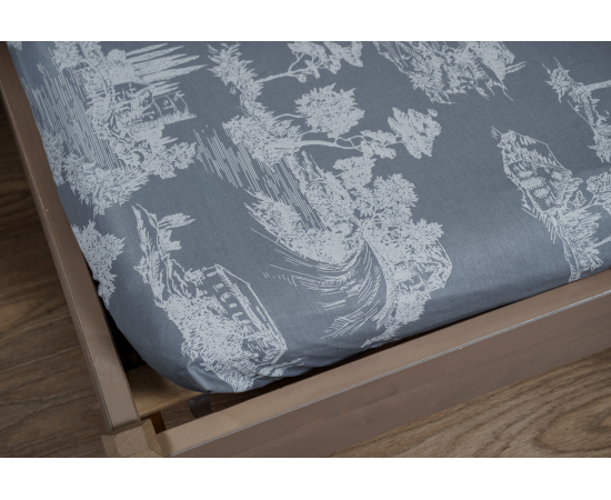 Простыня на резинке 140х200 Жуи серый 2, изображение 3 - Интернет магазин "Труд"