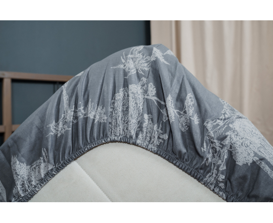 Простыня на резинке 140х200 Жуи серый 2, изображение 2 - Интернет магазин "Труд"