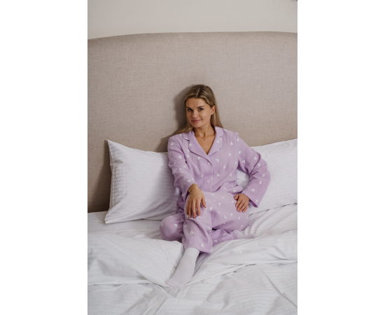 Пижама (рубашка + брюки) Муслин цв. сирень  р. 48, изображение 2 - Интернет магазин "Труд"